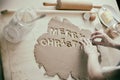 Baking biscuits for Christmas - merry christmas