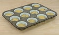 Baking breakfast muffins in muffin pan