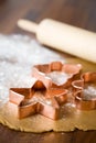 Baking christmas cookies Royalty Free Stock Photo