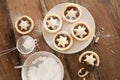 Baking Christmas mince pies Royalty Free Stock Photo