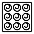 Baking cinnamon rolls icon outline vector. Bakery cakes Royalty Free Stock Photo