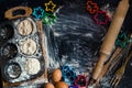 Baking concept on dark background Royalty Free Stock Photo