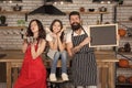 Baking cookies. Culinary school. Mother father and daughter cooking together. Child with parents cooking in kitchen Royalty Free Stock Photo