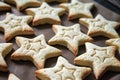 Baking cookies with forms - notch stars. Cuttings