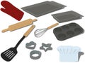 Baking equipment and items collection vector illustration