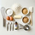 The measuring spoons hold baking soda, salt, and baking powder Royalty Free Stock Photo