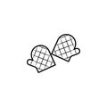 baking gloves, oven gloves, oven mitt icon. Element of kitchen utensils icon for mobile concept and web apps. Detailed baking Royalty Free Stock Photo