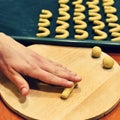 Baking home made Christmas cookies. Classical Czech tradition. Concept for the winter season, food and Christmas holidays.