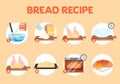 Baking homemade bread recipe. Flour and yeast