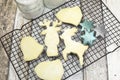 Baking homemade Christmas shortbread cookies - close up
