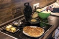 Baking Homemade waffles cooked in a waffle iron Royalty Free Stock Photo