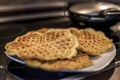Baking Homemade waffles cooked in a waffle iron Royalty Free Stock Photo
