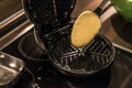 Baking Homemade waffles cooked in a waffle iron Royalty Free Stock Photo