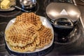 Baking Homemade waffles cooked in a waffle iron Royalty Free Stock Photo