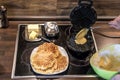 Baking Homemade waffles cooked in a waffle iron Royalty Free Stock Photo