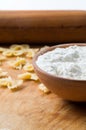 Baking ingedients. Flour and pasta Royalty Free Stock Photo