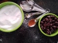 Time to bake - spilled sugar and baking ingredients