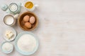 Baking ingredients background, baking concept, top view with copy space