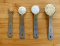 Baking ingredients and measuring spoons