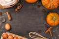 Baking ingredients for pumpkin pie or cookies