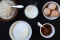 Baking ingredients on a table Royalty Free Stock Photo