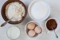 Baking ingredients on a table