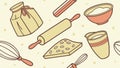 Baking Ingredients and Tools Seamless Pattern Vector Design, vector design Generative AI Royalty Free Stock Photo