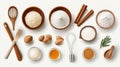 Baking ingredients on a white background Royalty Free Stock Photo