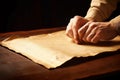 Book person cook paper old hands background table Royalty Free Stock Photo