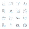 Baking meal linear icons set. Flour, Yeast, Sugar, Butter, Eggs, Milk, Vanilla line vector and concept signs. Cinnamon