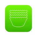 Baking molds icon green vector