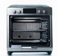 oven, silver colored, isolated on a white background. Royalty Free Stock Photo