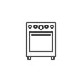 Baking oven line icon