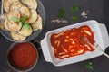 Baking Pan For Eggplant Parmigiana Royalty Free Stock Photo