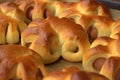 Baking party in a private bakery, close-up