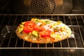 Baking pizza