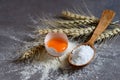 Baking powder in a wooden spoon