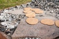 Baking prehistoric bread on stones