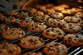 baking rack suspending freshly baked cookies in the oven, created with generative ai Royalty Free Stock Photo
