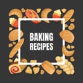 Baking Recipes Banner Template, Culinary, Class, School Design Element Vector Illustration