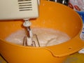 Baking with retro mixer and bowl Royalty Free Stock Photo