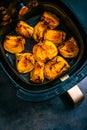 Baking and roasting pumpkin pieces in airfryer, preparing pumpkin puree or mash