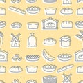 Baking seamless pattern. signs set for fresh bakery. Bread and w