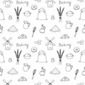 Baking seamless pattern vector illustration, hand drawing doodles