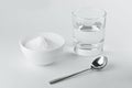 Baking soda and glass of water Royalty Free Stock Photo