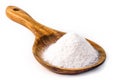 With baking soda on isolated white background, chemical compound used in industry and cooking