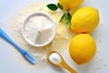 Baking soda, lemon and toothbrush - AI Generated