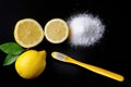 Baking soda, lemon and toothbrush - AI Generated