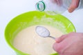 Baking soda is quenched with vinegar Royalty Free Stock Photo