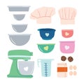 Kitchen tools collection baking items